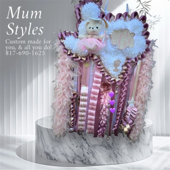 WHATAMUM Homecoming Mum Sash Pin or graduation lei custom made all colors themes - Picture 4 of 17